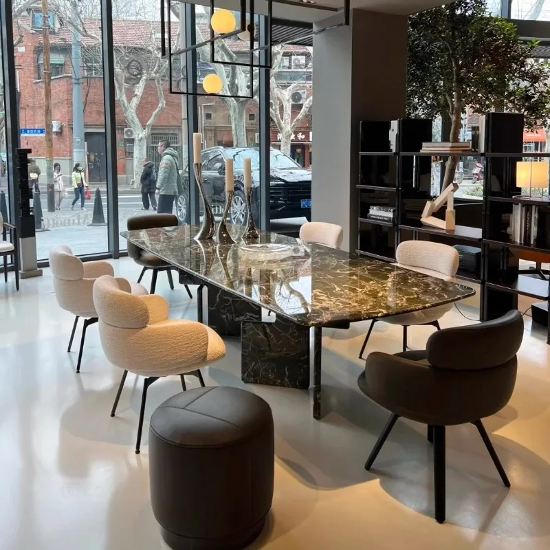 

Natural luxury stone Naqiu green square table high-end rectangular table dining table