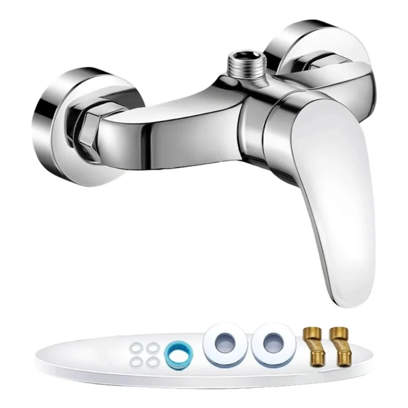 Wall Mount Shower Mixer Valve G1/2 Thread Copper Hot Cold Water Mixing Tap Bathroom Water Control Fixture Replacement Accessory