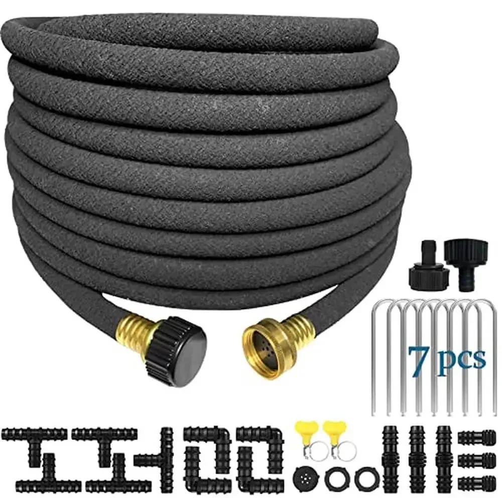 

Rubber Soaker Hose Kit Brass Fittings Water Saving Garden Irrigation