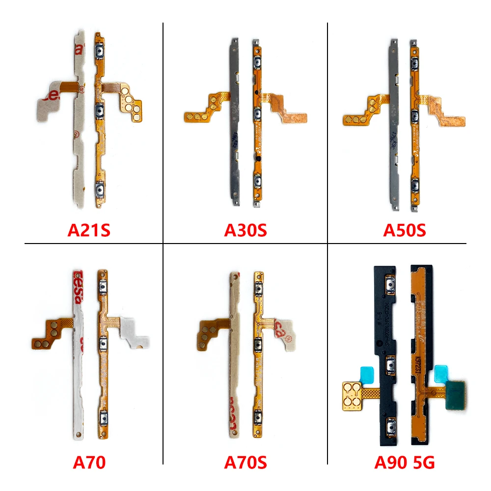 50Pcs，Power Switch On/Off Button Volume Key Button Flex For Samsung A10S A02S A10E A20E A20 A20S A21S A30S A50S A70 A70S A90 5G