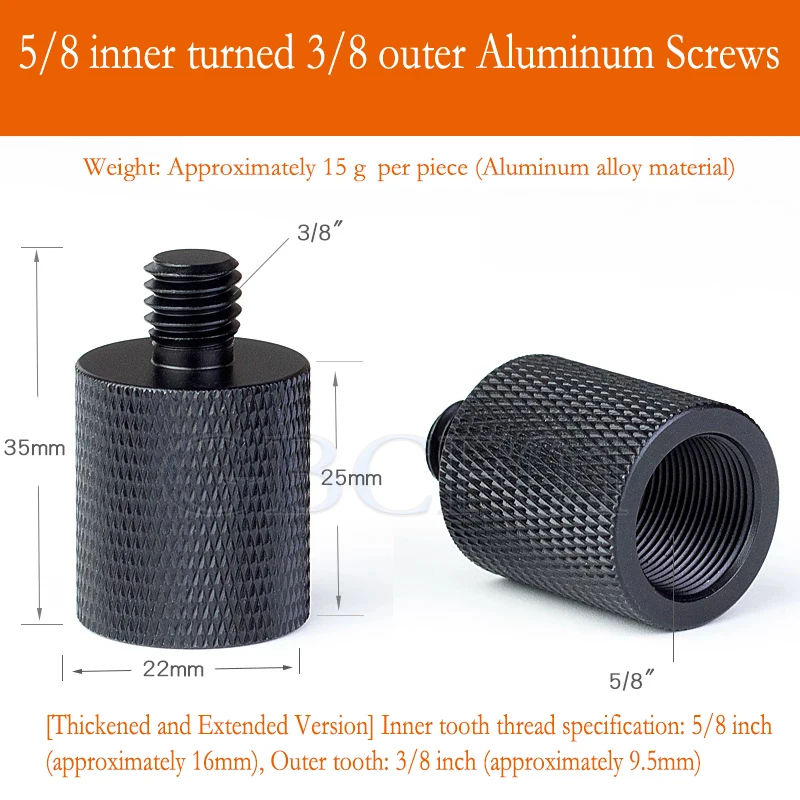 Microphone Stand Screw 3/8-1/4 to 1/4-3/8 inch Conversion Screw Nut Photography Installation Accessories Stable Adapter Screw