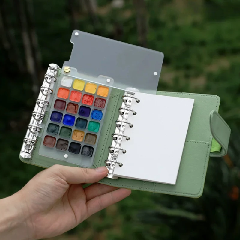 A7 Loose Leaf Watercolor Pigment 24 Color Solid Watercolor Paint Portable Travel Painting Sketching Color Palette Art Supplies