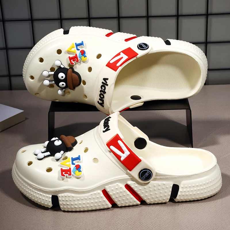 Zapatos con agujeros para hombre, sandalias ligeras de tendencia EVA para el hogar, zuecos, zapatillas Baotou, Sandalias cómodas para exteriores, talla 36-50