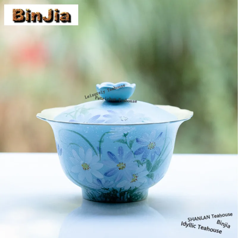 Tazón De Té Gaiwan Retro De 100 Ml, Color Azul Lago, Con Diseño De Flor De Loto, Con Tapa, Kit Para Preparar Té, Tazón Con Tapa, Decoración Para Té, Regalo — -48%, 25.84€ Coupon, from 27.99€ – 48% descuento – €27.99