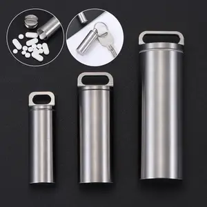Titanium Alloy Outdoor Camping Moisture-proof EDC Tool Capsule Bottle Medicine Seal Waterproof Canister