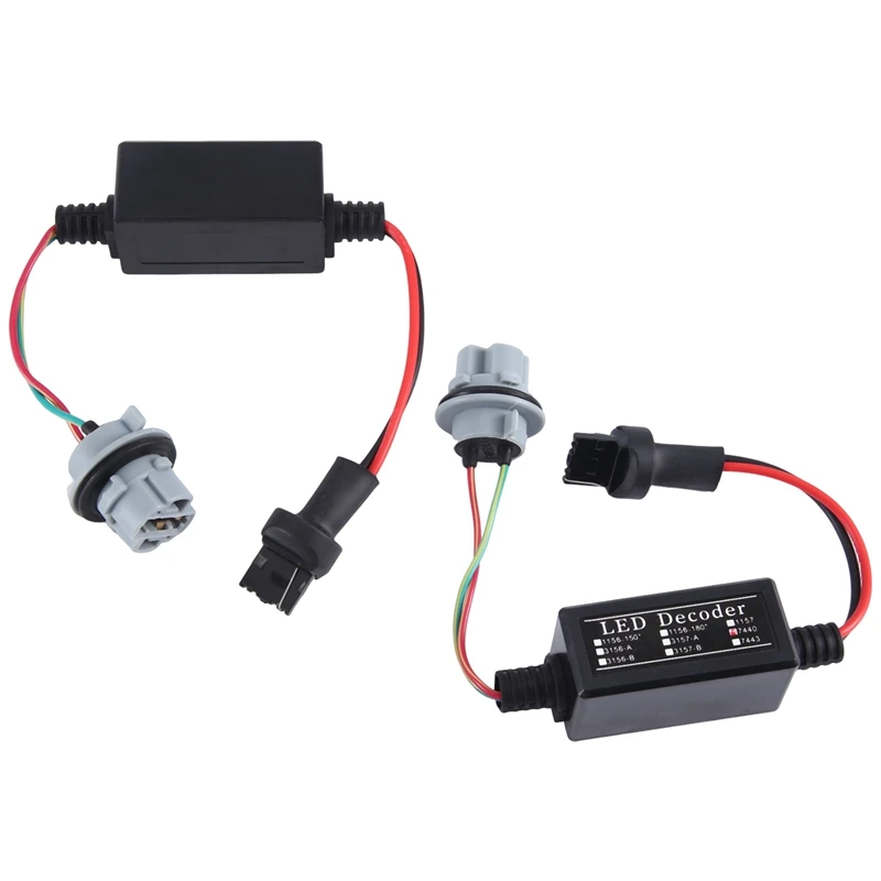 1 Pair Black 7440 LED Light Fault Decoder Brake Light Fault Decoder Signal Light Fault Decoder Light Fault Decoder