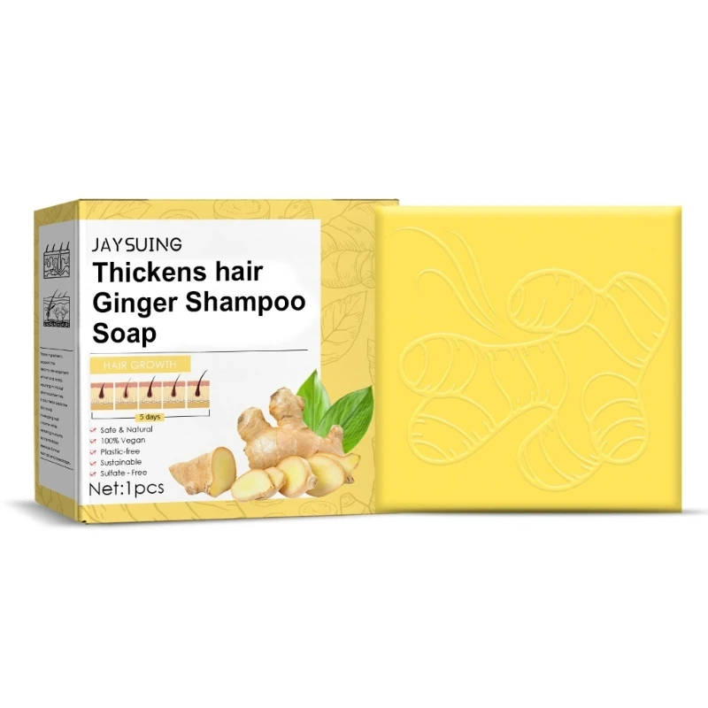 

100g Ginger Shampoo Soap Anti Hair Loss Moisturizing Unscented Shampoo Bar For Dry Damaged Hair Nourishes