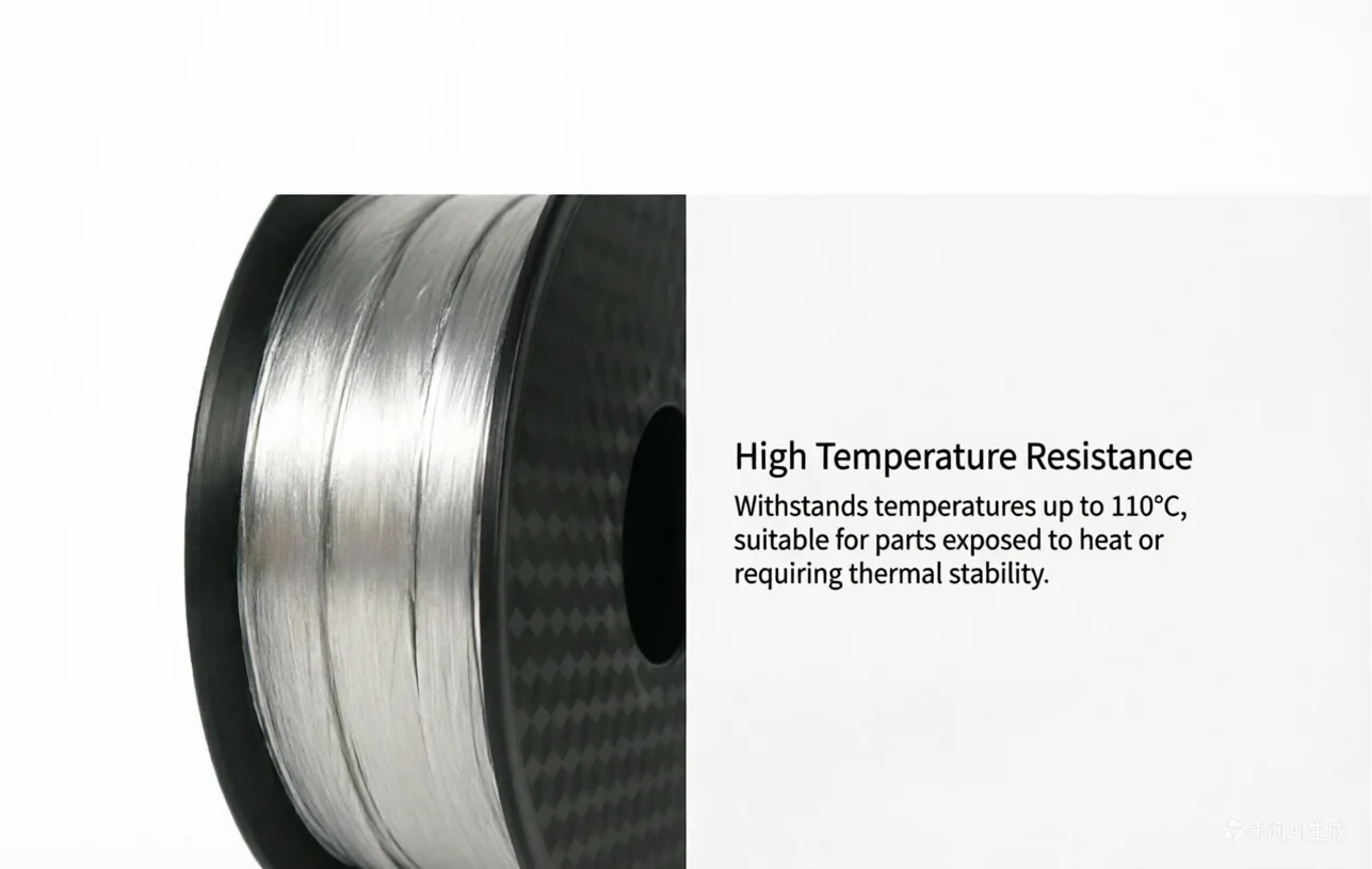 1.75mm Industrial Grade PC 3D Printer Filament High Temperature Resistant Strong Durable 1kg Transparent Polycarbonate