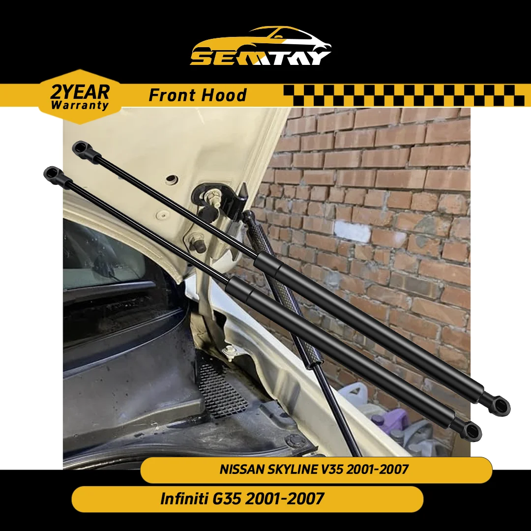 

SEMTAY Hood Struts Bonnet Lift Assist Spring Shocks Supports for SKYLINE V35 2001-2007 /Infiniti G35 - Vehicle Accessory