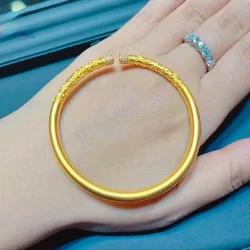 Live Fashionable Shiny Gold Color Bracelet Bangle for Women Classical Style Bracelet Bangle Jewlery Gifts Not Fade