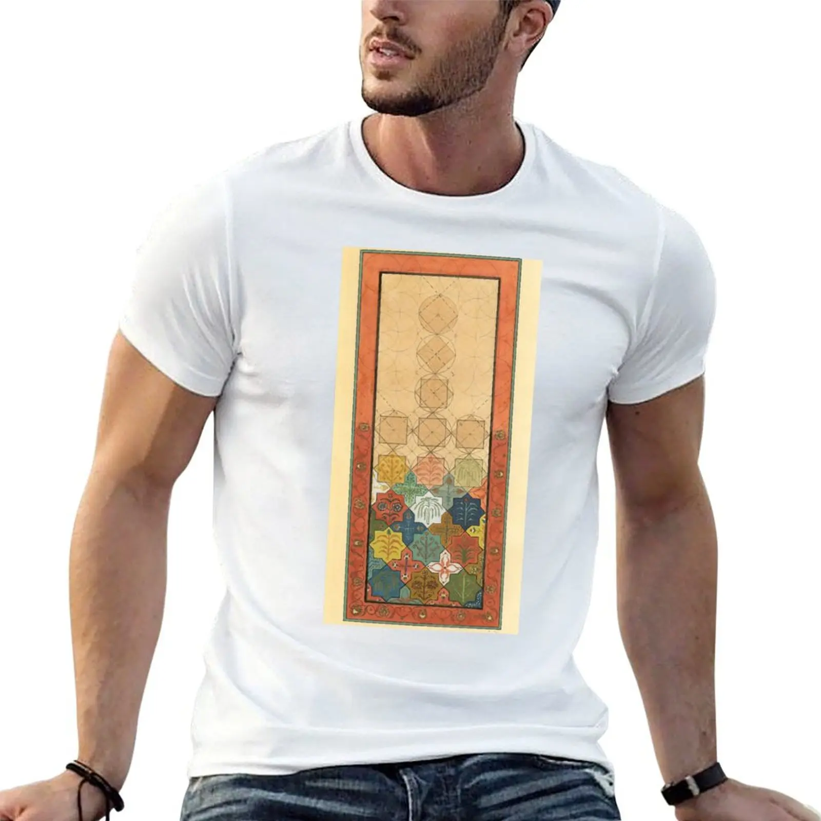 Underneath which geometry flows ll T-Shirt man t shirts cotton essential t shirt t shirt man casual T-shirt