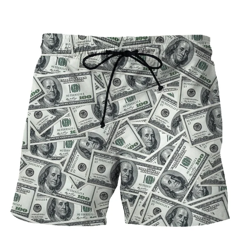 Funny 3d Printed Dollar Beach Shorts For Men Kids Summer Personalized Fashion Swim Trunks Cool Street Short Pants Women Clothing