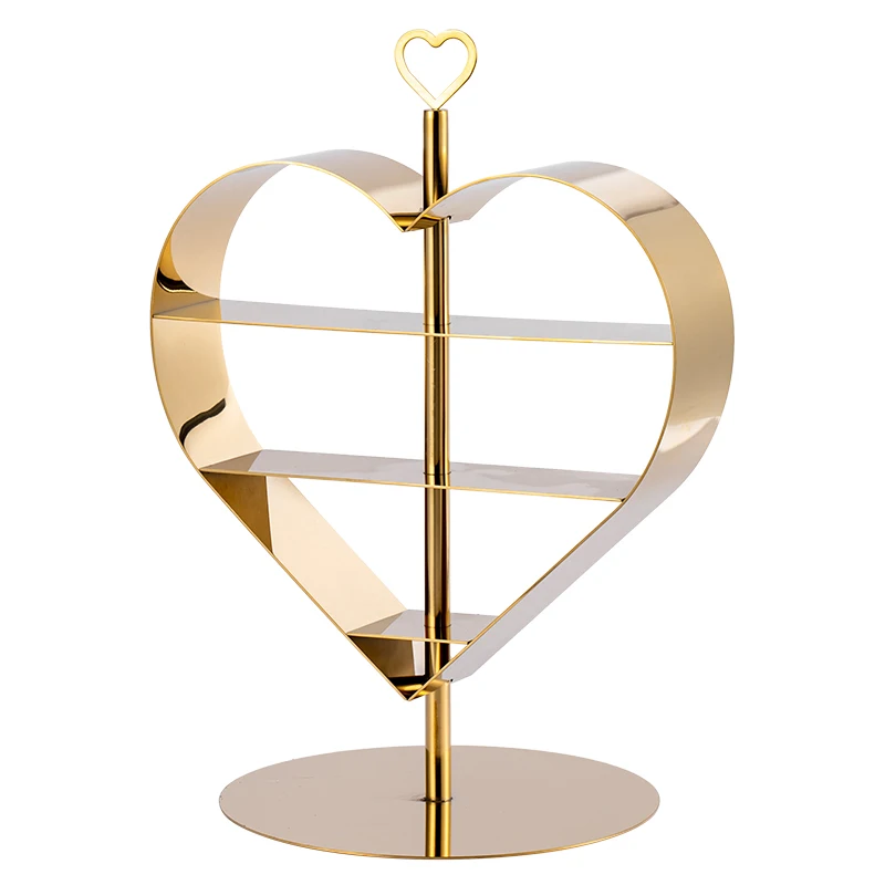 

Creative stainless steel multi-layer afternoon tea snack cake rack European ornament display stand coffee
