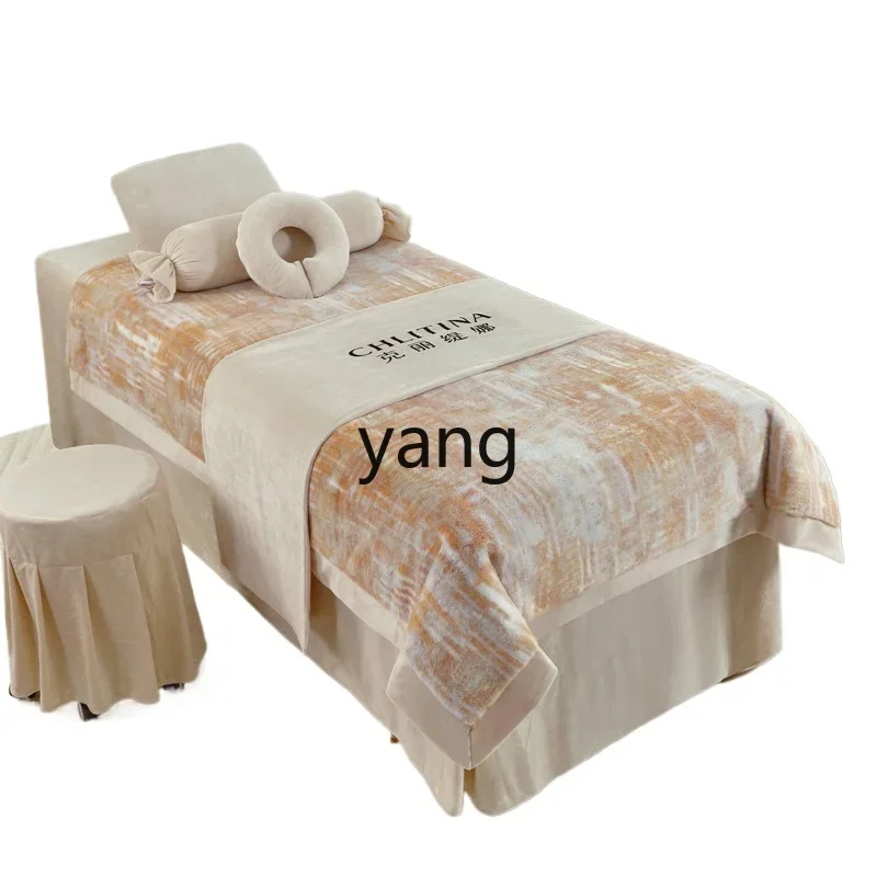 XYY Autumn and Winter Rabbit Plush Beauty Bedspread Four-piece Set 2024 New Premium Cream Wind