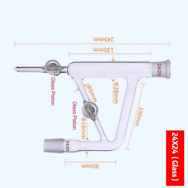 19/26  24/29  29/32  Distillation Receiver Adapter,Double Glass/PTFE Piston Valve,Glass Water Separator Oil-water Separator