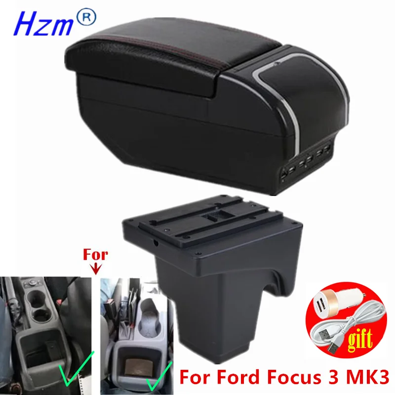 Für Ford focus 3 Armlehne box Für Ford Focus mk3 III Auto Armlehne box Zentrum lagerung box Innen Retrofit Auto zubehör