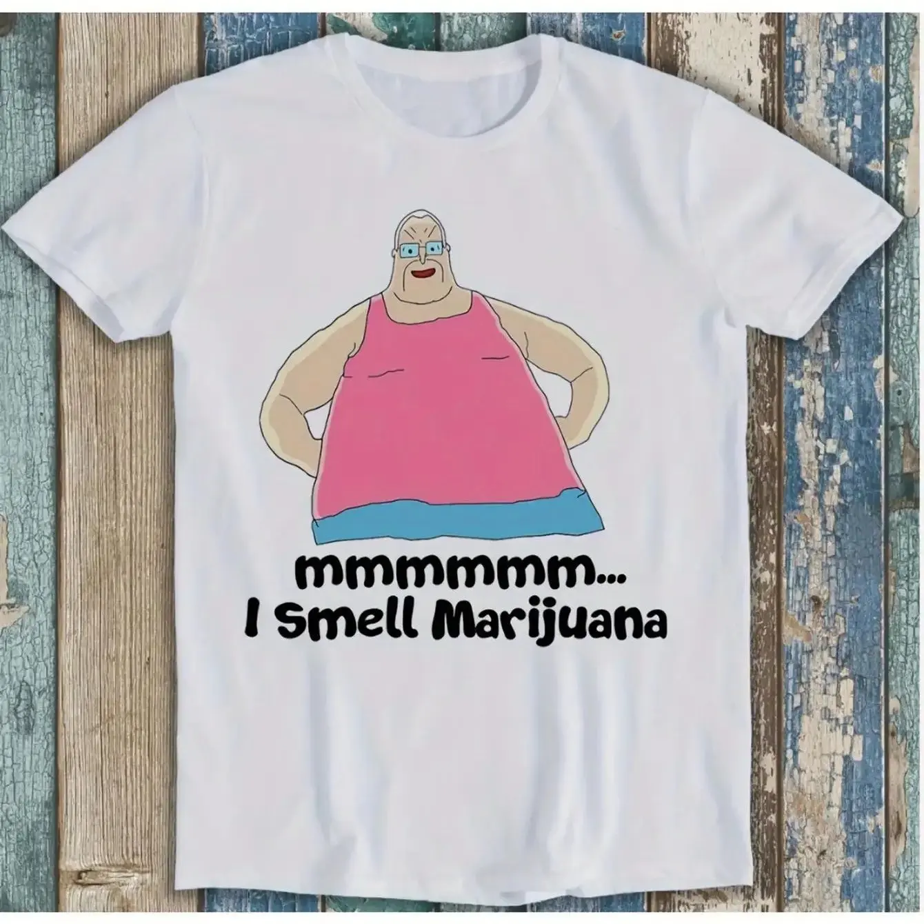 Camiseta Casual Estampada da Moda, Gola Redonda Macia, Manga Curta, Camiseta Pesada com Estampa “The Big Lez Show Squad I Smell Funny”