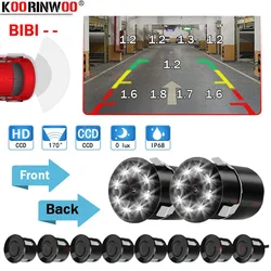 Koorinwoo Parktronic Smart System for Car Parking Sensors 8/6/4 Back + Front Camera Sounds Buzzer Show Obstacle on Android Radio