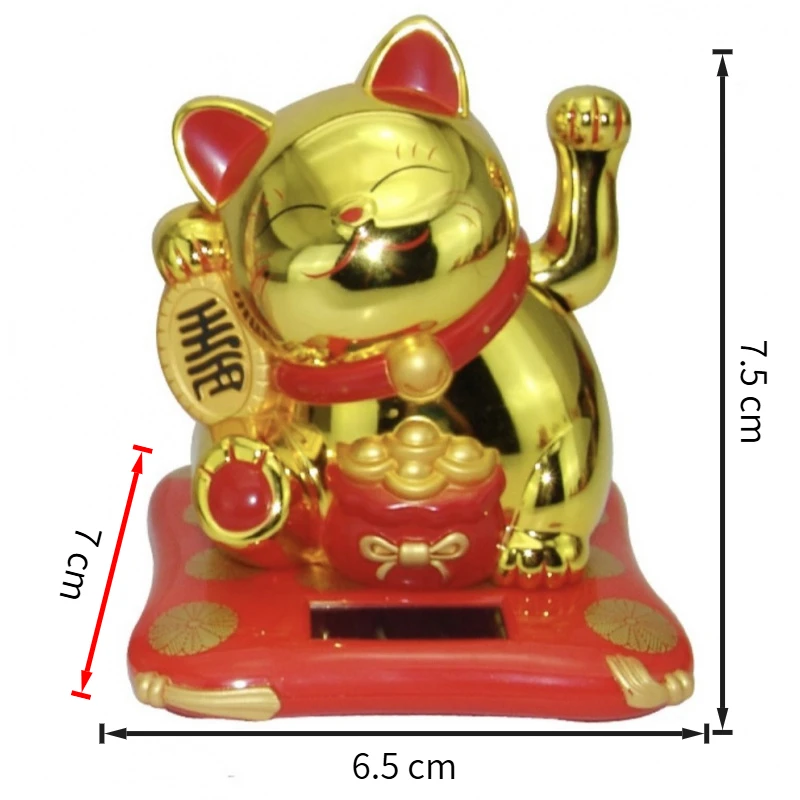 Brinquedo solar de gato da sorte, acolhedor, acenando, consertar, estatuetas da fortuna, miniaturas para decoração de casa, acessórios de decoração de carro solar