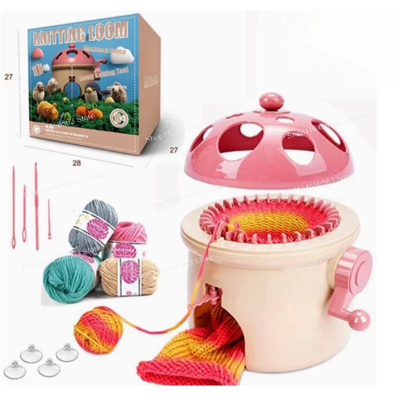 

Mushroom Knitting Machine Fun Knitting Loom Kits for Adults & Kids DIY Weaving Crochet Machine for Sock Hat Scarf