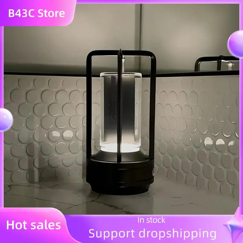 

B14C Atmosphere LED Night Light Decorative Bar Table Lamp USB Rechargeable Retro Style Bedroom Desk Lighting