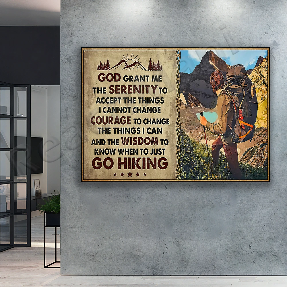 Camping poster, Into the forest, I'm going to lose my mind and find my soul retro poster, camper gift wall decor, hiking poster