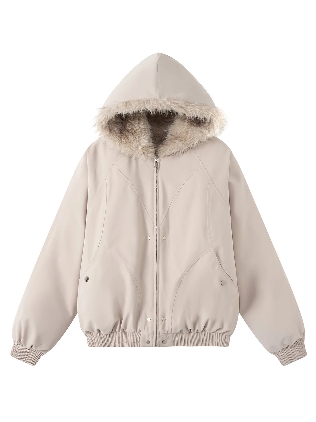 Jaet di cotone invernale Thiened per coppie Fem Faion ort Design con collo in pelliccia Cappotto caldo Coreano Sle Cotone con cappuccio...