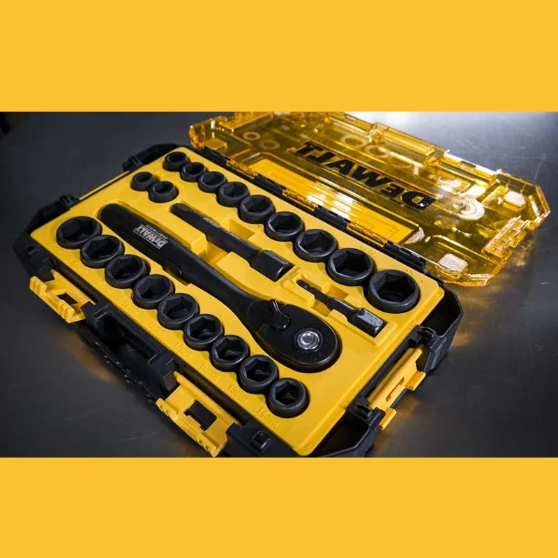 DEWALT DWMT74739 1/2인치 드라이브 조합 임팩트 소켓 세트 23피스 드라이브 딥 소켓 세트 육각 섕크 소켓 어댑터