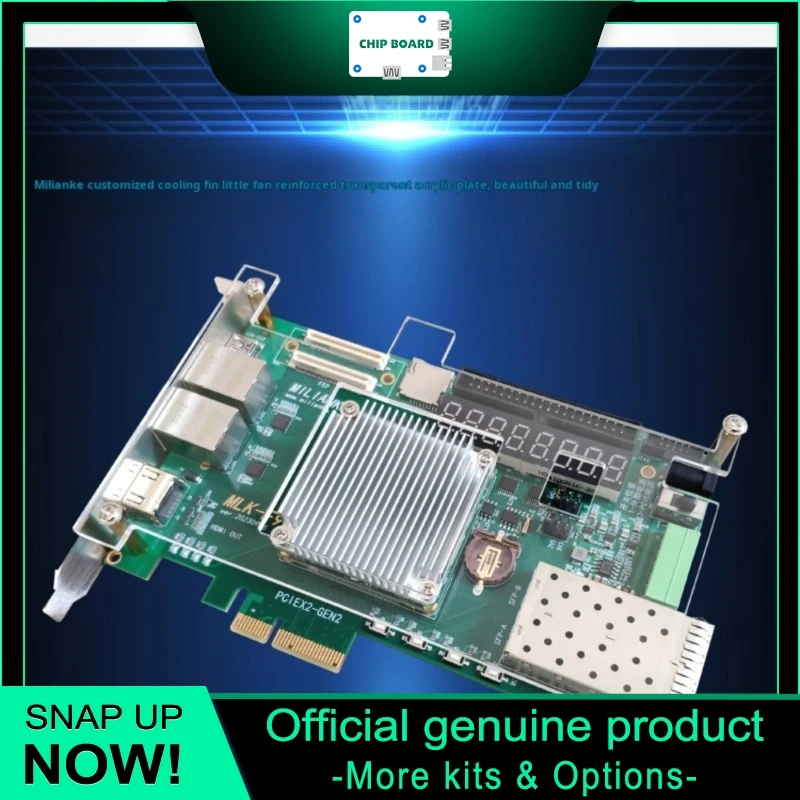 

MILINKER MLK-F9-CA01-35T/100T Плата стартера FPGA Xilinx Artix-7 с PCIe, Gigabit Ethernet и высокоскоростными интерфейсами.