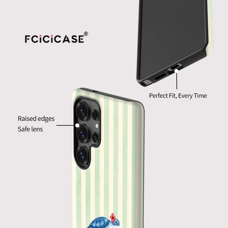 Fcicicase S26 Ultra Cute Sea Turtle Flower Print Phone Case For Samsung Galaxy S25 Plus S23 S24 A16 S20 FE A56 A26 Acrylic Funda - view 4