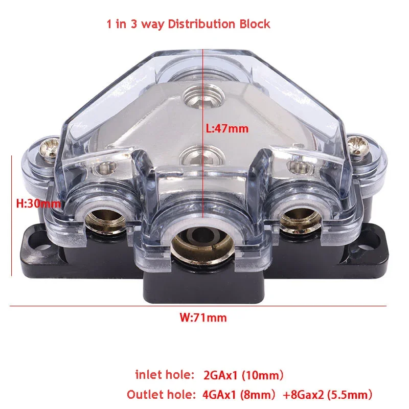 2 Way 3Way 5 Way Car Audio Amplifier 0/2/4 Gauge in 0/2/4/8 Gauge Out Power Distribution Block for Car Audio Splitter