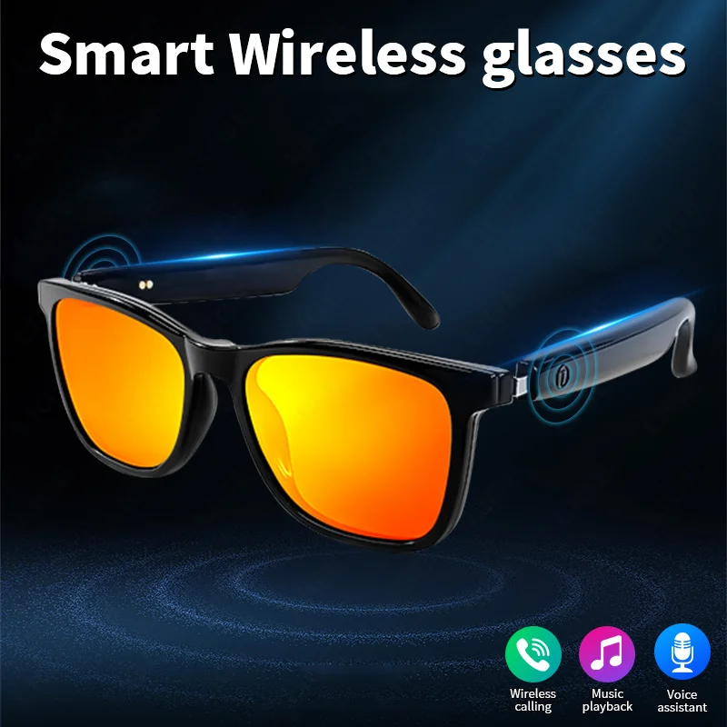 

Популярные умные очки GS05, Bluetooth-вызов, 2 в 1, защита от ультрафиолета, портативные поляризационные солнцезащитные очки с защитой от синего света, воспроизведение музыки