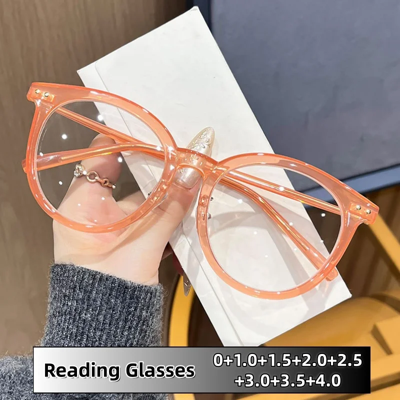 

Fashionable Retro High-definition Anti-blue Light Reading Glasses for Women Exquisite Anti-Blue Light Eyewear for Men 0 To +4.0