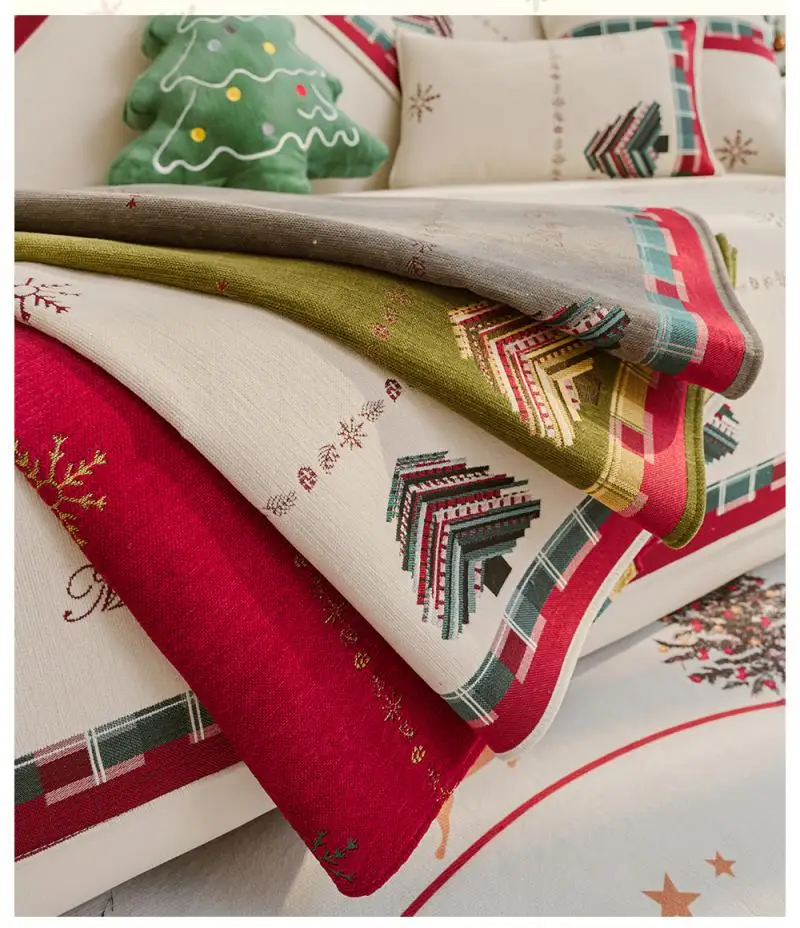 Weicher Chenille-Sofabezug für Weihnachten, verhindert Verrutschen, Ganzjahres-Sitzkissenbezug, Winter-Universal-Sofabezug, Heimdekoration – Detail 9