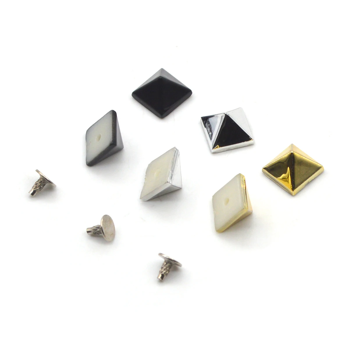 KALASO 6mm 8mm 10mm Pyramid Square Punk Studs Rivets Spikes For Bag Shoes Garment Decor Leather Craft DIY Accessories