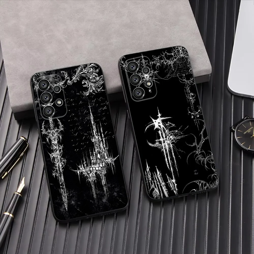 Cyber Sigil Cross  Phone Case For Samsung Galaxy A13,A21s,A22,A31,A32,A52,A53,A71,A80,A91 Soft Black Shell