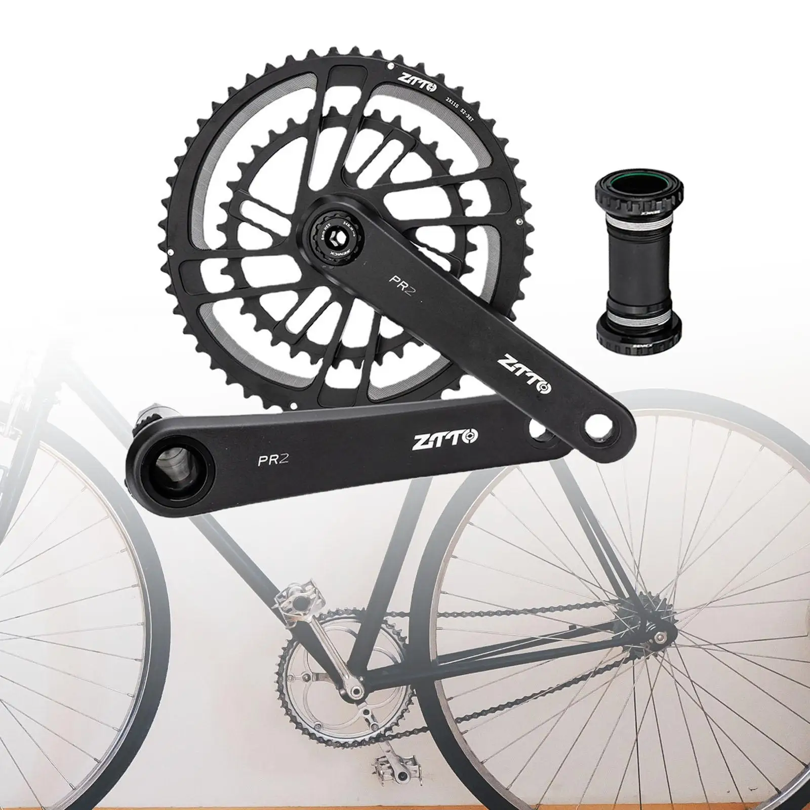 

Bicycle Crank Arm Set 170mm Crank Aluminum Alloy Waterproof Bike Double Disc Crankset Crank Set for Road Bikes Trekking Bike