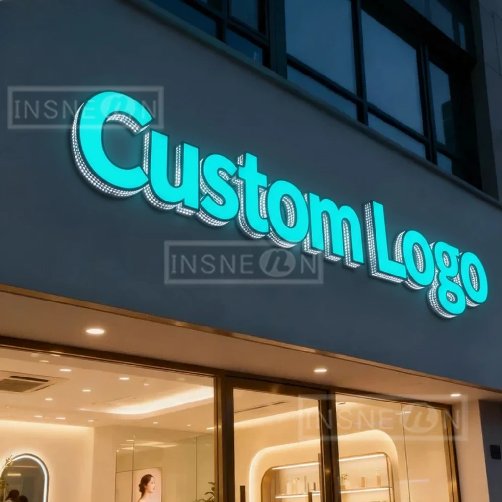 Пользовательские 3D металлические неоновые светодиодные буквы с логотипом - светящаяся наружная настенная реклама для делового бренда, привлекательный коммерческий декор