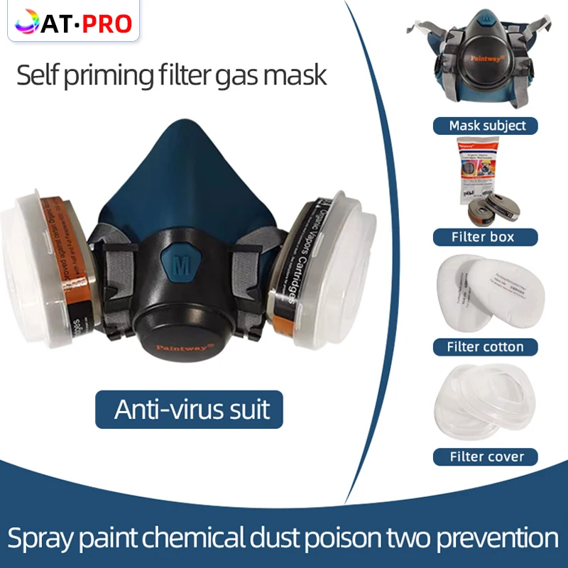 1PCS Paintway6102 Protective Mask or 7 In 1 1/2 Mask Gas Mask Respirator With Particulate Filter Fitted With Spray Paint Dust