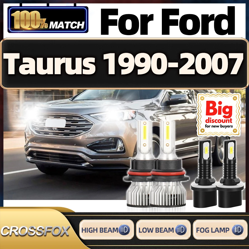 Lâmpadas led para farol de carro, 240w, 40000lm, 6000k, feixe alto e baixo, luz para ford taurus 1990-2000 2001 2002 2003 2004 2005 2006 2007
