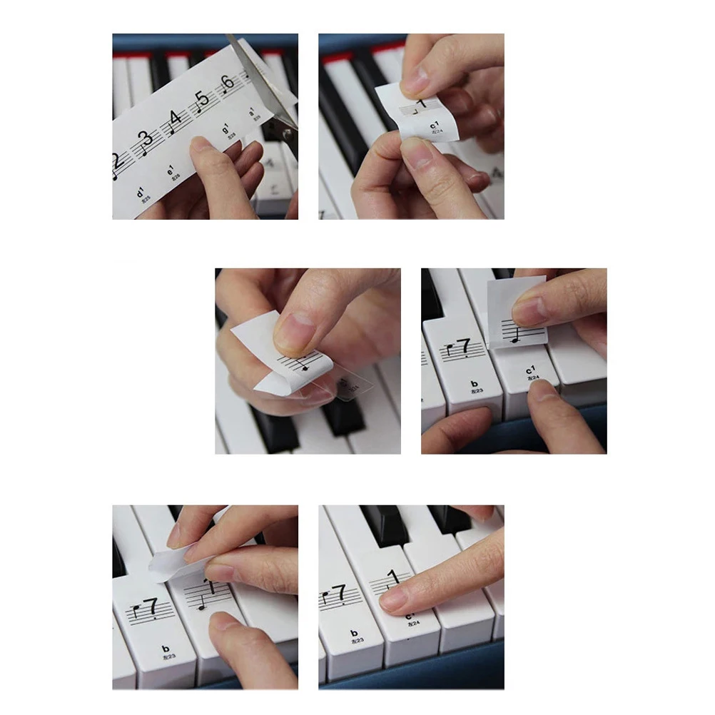 

Electronic Organ Stickers Transparent 61/88 Key Universal Piano Stickers Music Note Stickers for Electronic Keyboard