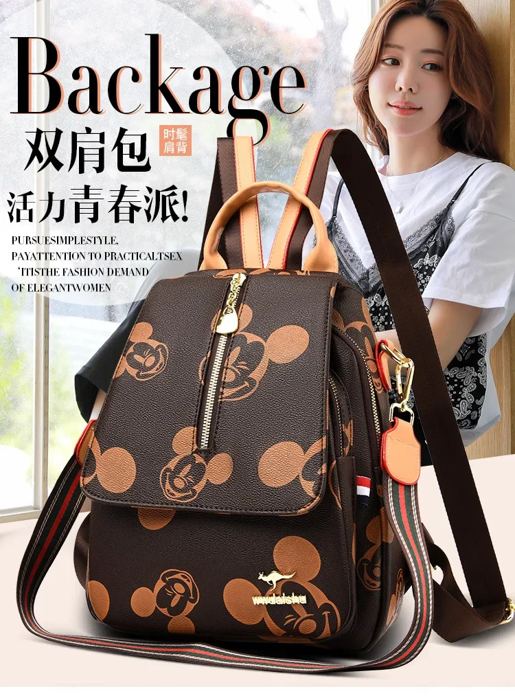 Disney Fashion Mickey Ladies Backpack High Quality Large Capacity Multifunctional High-end Storage Ladies Backpack