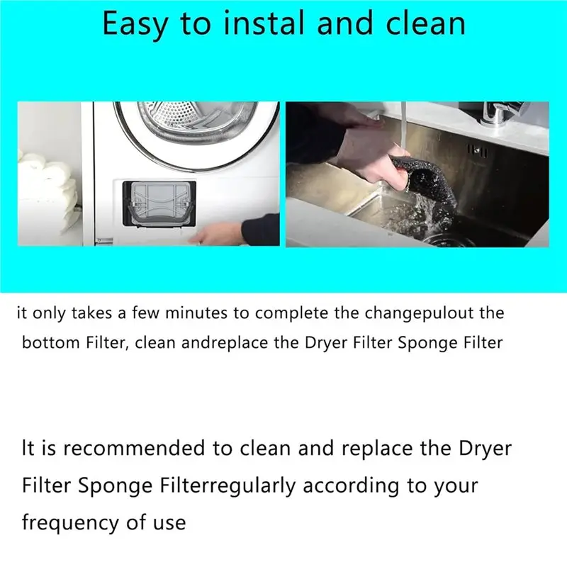 A76G-For Bauknecht Privileg Whirlpool HX 481010716911 Replacement Sponge Filters- Condensation Dryer Foam Filter 5-Hole Design