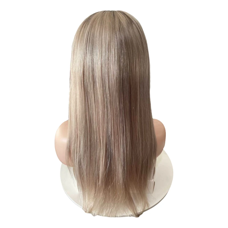 200% Density Ombre Ash Blonde Short Straight Bob With Bnags HD Transparent Lace Front Human Hair Wigs Glueless Wigs 16 Inches