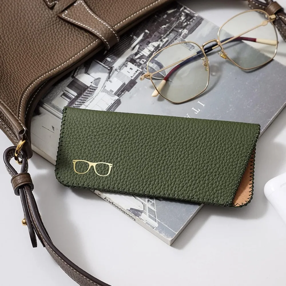 Women's Eyeglass Case Leather Soft Holder Pocket Cases Slim Travel Pouch for Sunglasses Eyeglasses Readers