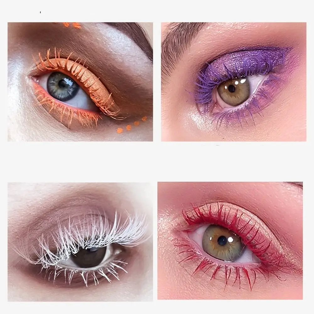 Fashion Ultra-fine Colorful Mascara Curling Thick Waterproof Colorful Neon Eyelashes Fast Dry Yellow Blue Purple Women