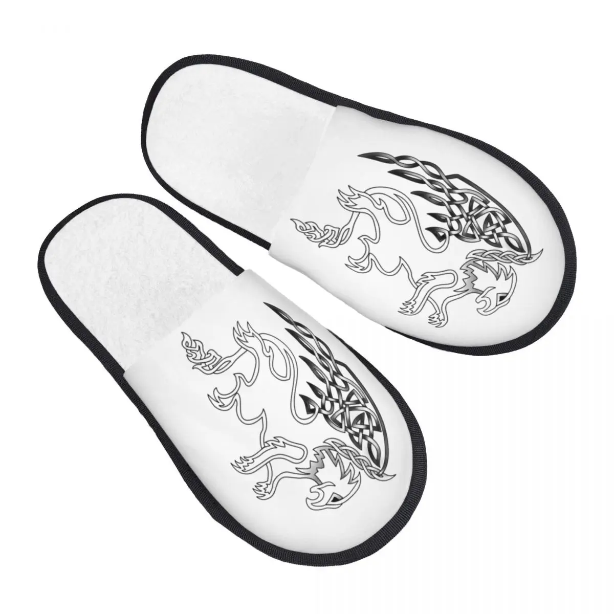 Custom Celtic Griffin Celts Symbol Cozy Scuff Memory Foam Slippers Women Hotel House Shoes