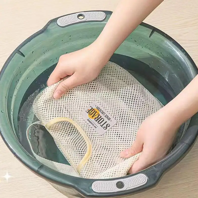 Сумка для хранения носков, нижнее белье, всякая всячина, полая расширенная ручка, подвесной сетчатый органайзер, многоразовый, большой вместительности