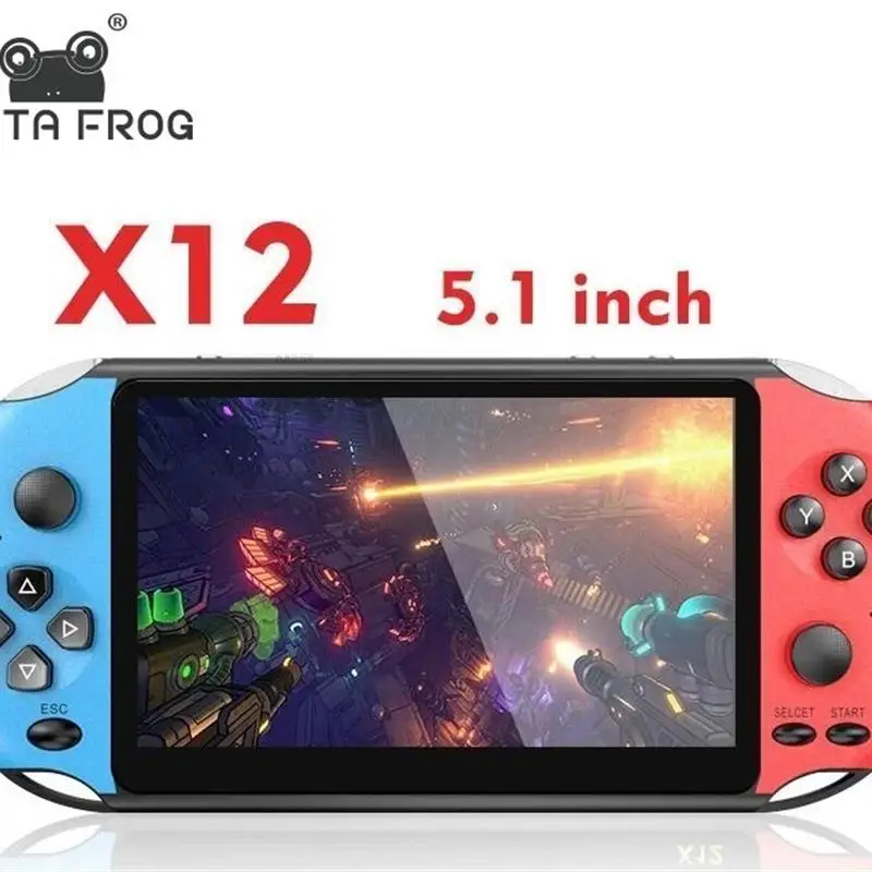 DATA FROG 5 inch Double Rocker Handheld Game Console Support TV Output X12 Retro Portable Handheld Video Game Console