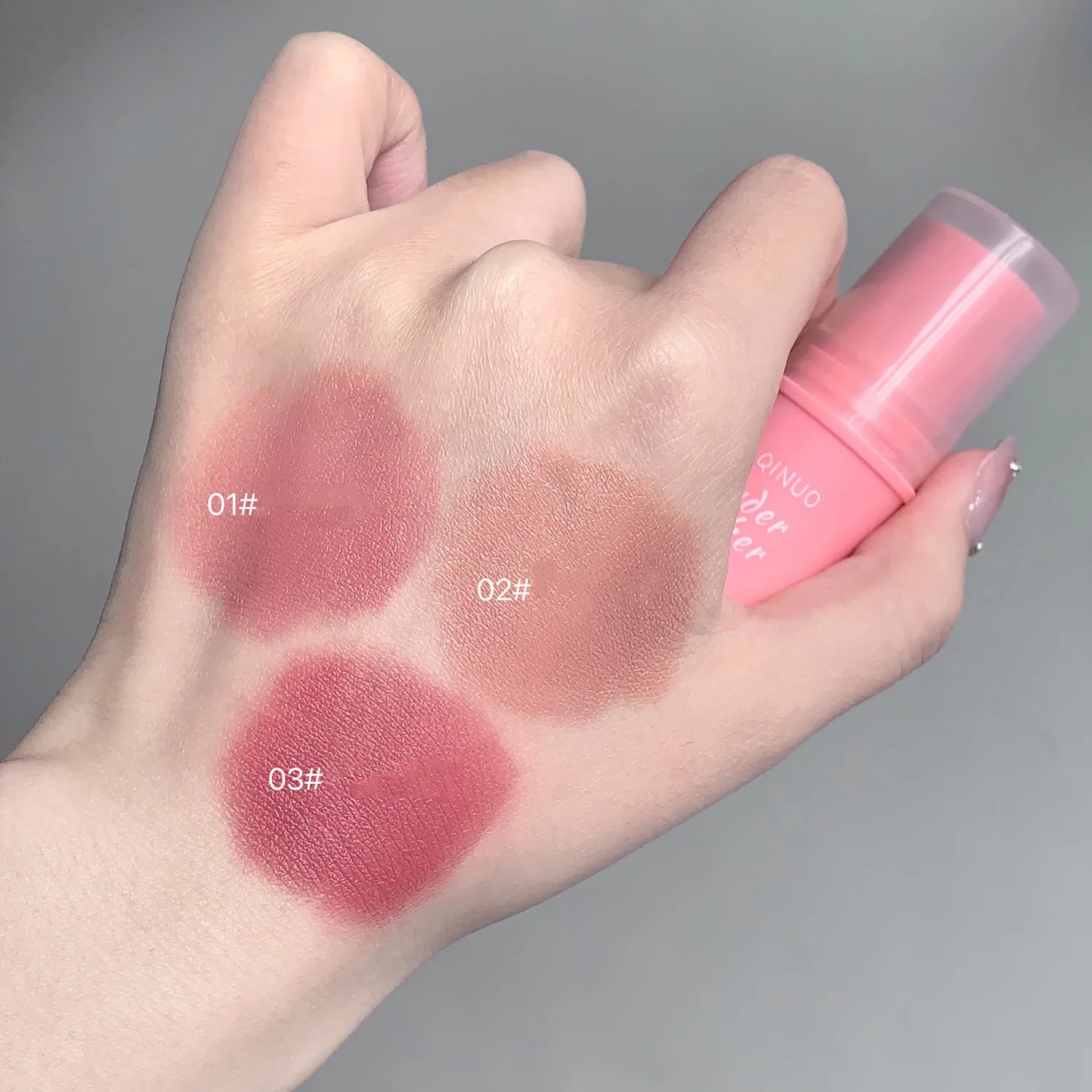 Gesicht rosa Rouge Stick wasserdicht natürliche dauerhafte Wange Tönung Rouge Creme aufhellende Kontur Multifunktions-Lippen Auge Kosmetik